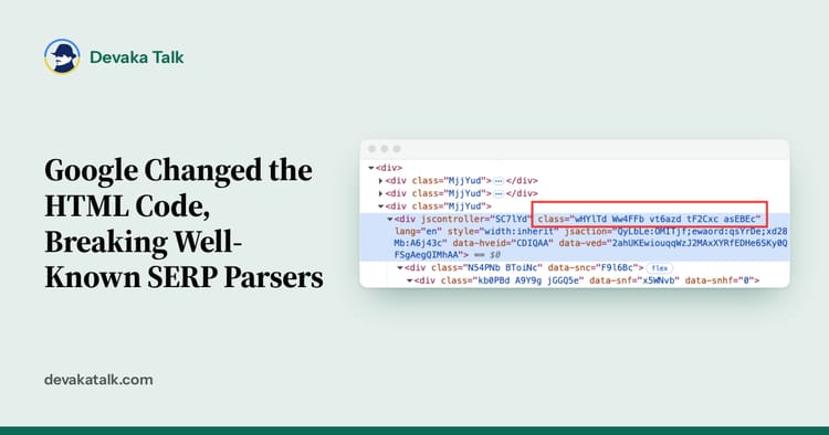 New class names in Google SERP HTML code in Chrome DevTools