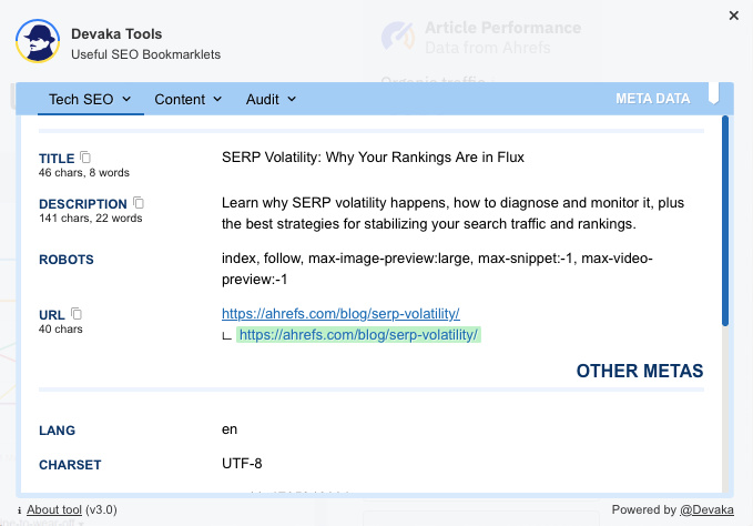 Devaka Tools — The Most Powerful SEO Bookmarklet