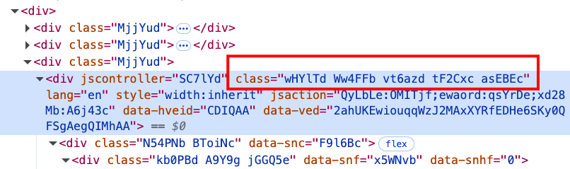 Google changed the HTML code, which led to errors in well-known SERP parsers