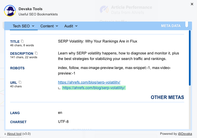 Devaka Tools — The Most Powerful SEO Bookmarklet